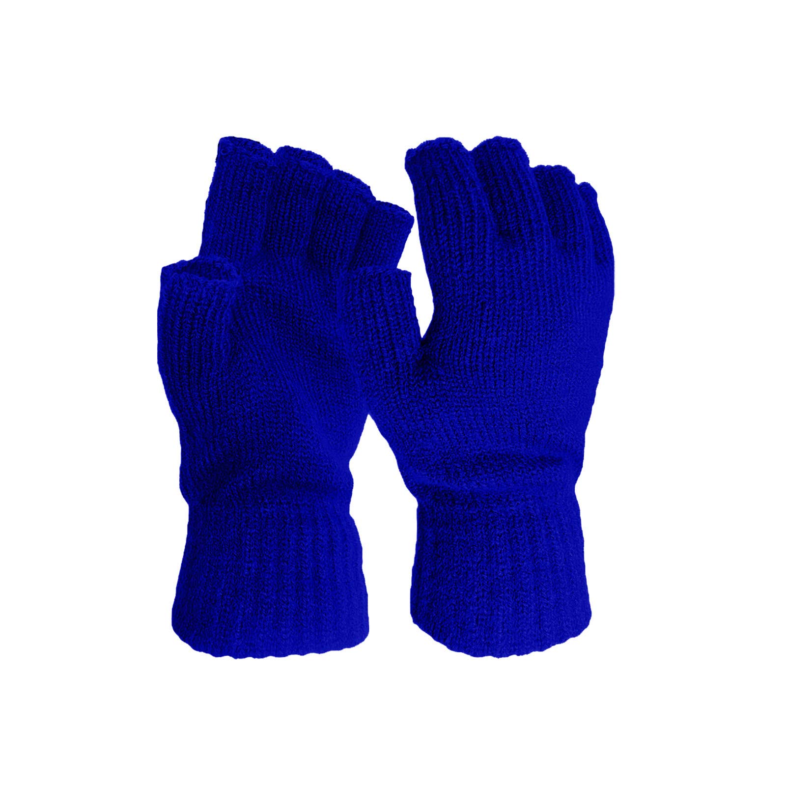 IQYU Handschuhe Mädchen Fingerlos Halbfinger Winter warm Herren Handschuh Handschuhe Touchscreen Damen Winter (Blue, One Size) von IQYU