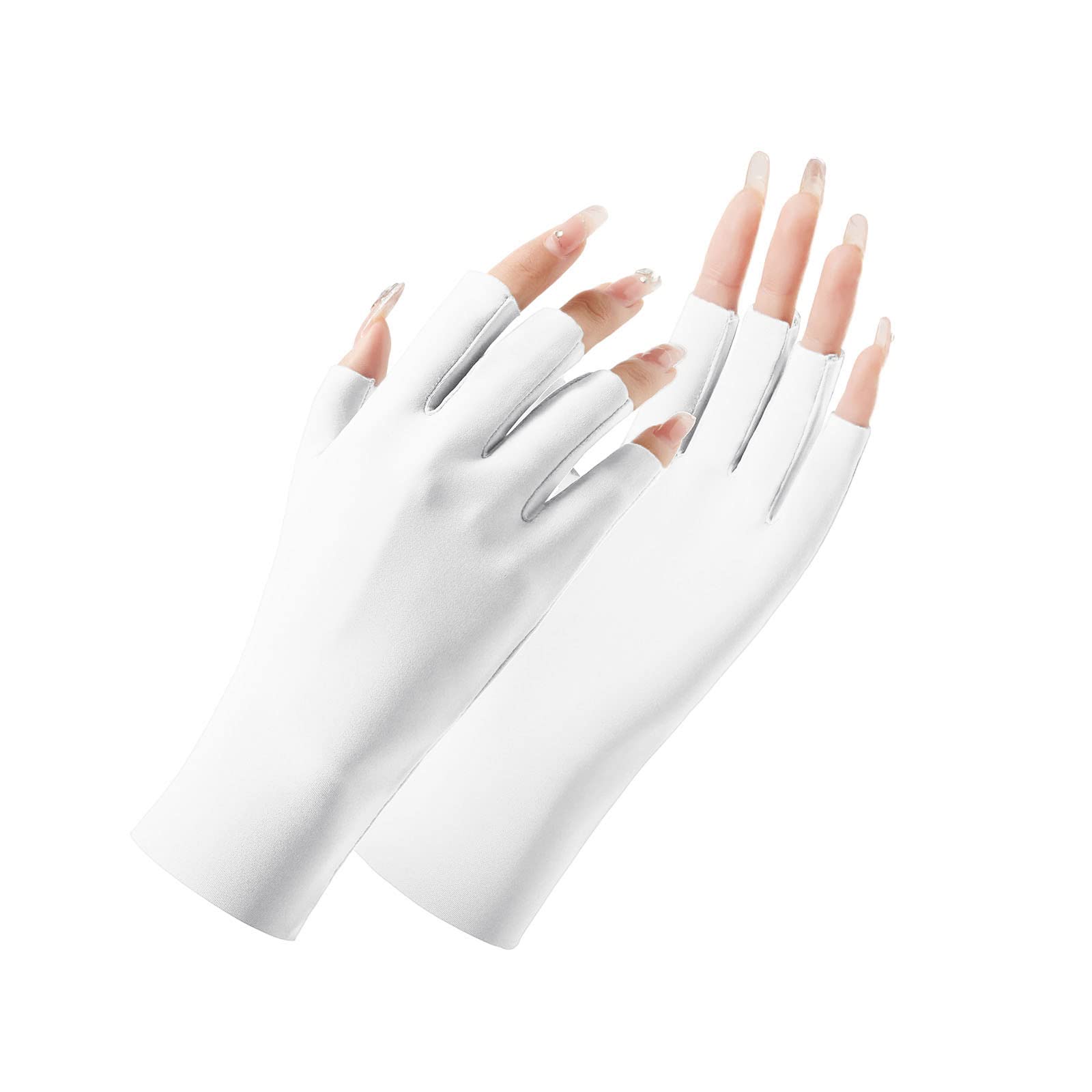 IQYU Handschuhe Ohne Finger Damen Winter Handschuhe Sonnenschutz Outdoor-Handschuhe Handschuhe/Fäustlinge Bauchtanz Oberteil Rot (White, One Size) von IQYU