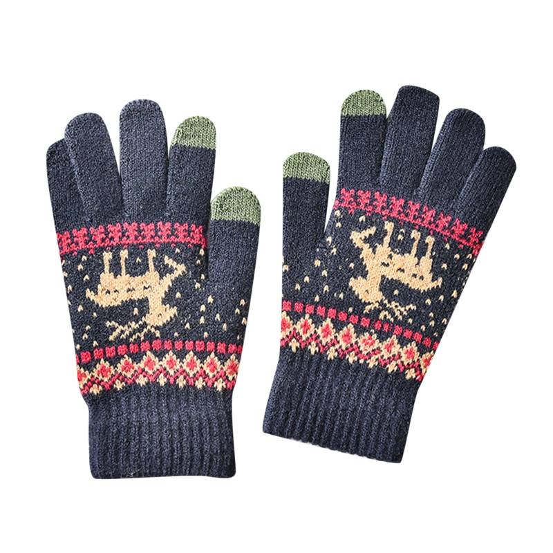 IQYU Handschuhe Ohne Finger Damen Winter Warme Damen-Outdoor-Play-Handy-Handschuhe Bauchtanz Kostüm Damen (Navy, One Size) von IQYU