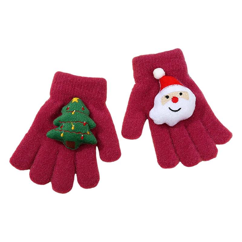 IQYU Handschuhe Touchscreen Thickened Christmas Gloves Kompressionshandschuhe (Hot Pink, A) von IQYU