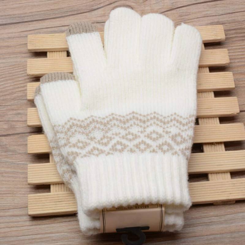 IQYU Handschuhe Zum Autofahren Herrenhandschuhe Frauen klick warme Vlieshandschuh Braut Kostüm Damen (White, One Size) von IQYU