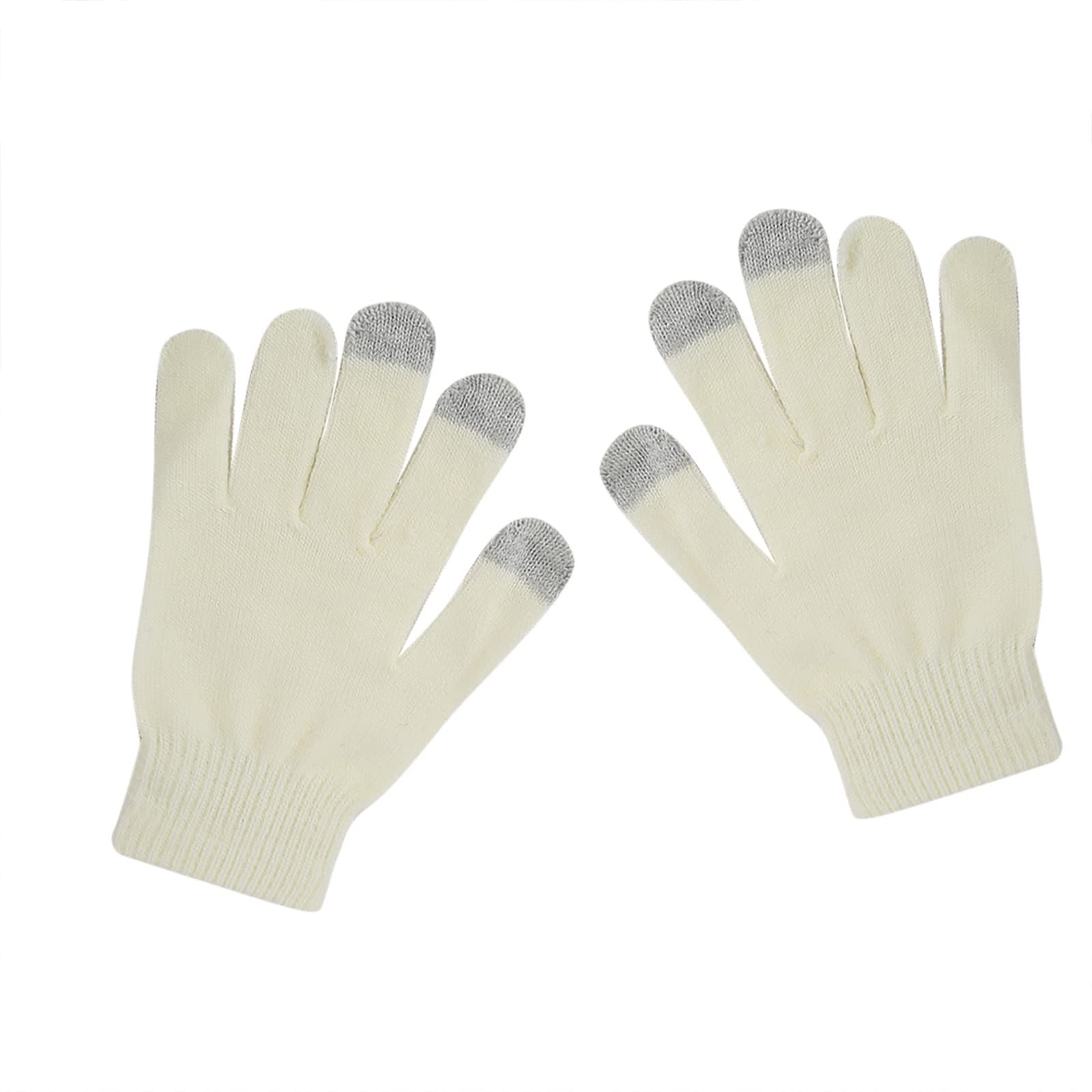 IQYU Herren-Handschuhe Stretch Show Non And Color Finger Radfahren Gestrickte feste Wolle Damen-Slip-Handschuhe Handschuhe Latex Outfit (Beige, One Size) von IQYU