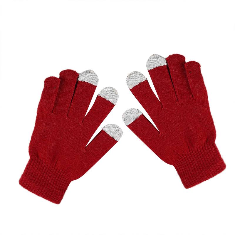 IQYU Herren Handschuhe Winter Damen-Handschuhe Radfahren Farbe und gestrickte solide Stretch-Handschuhe für Herren 1920 Accessoires Handschuhe (Wine, One Size) von IQYU