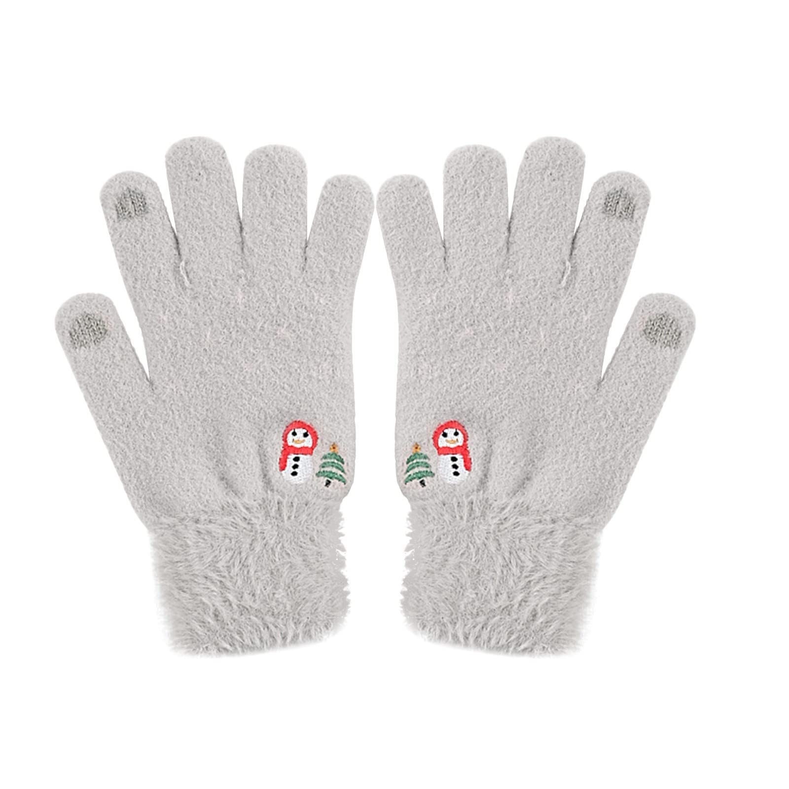 IQYU Herrenhandschuhe Warm Winter Wolle Vollfinger Handschuhe Winter warme Handschuhe Handschuhe & Fäustlinge Für Herren (Grey, One Size) von IQYU