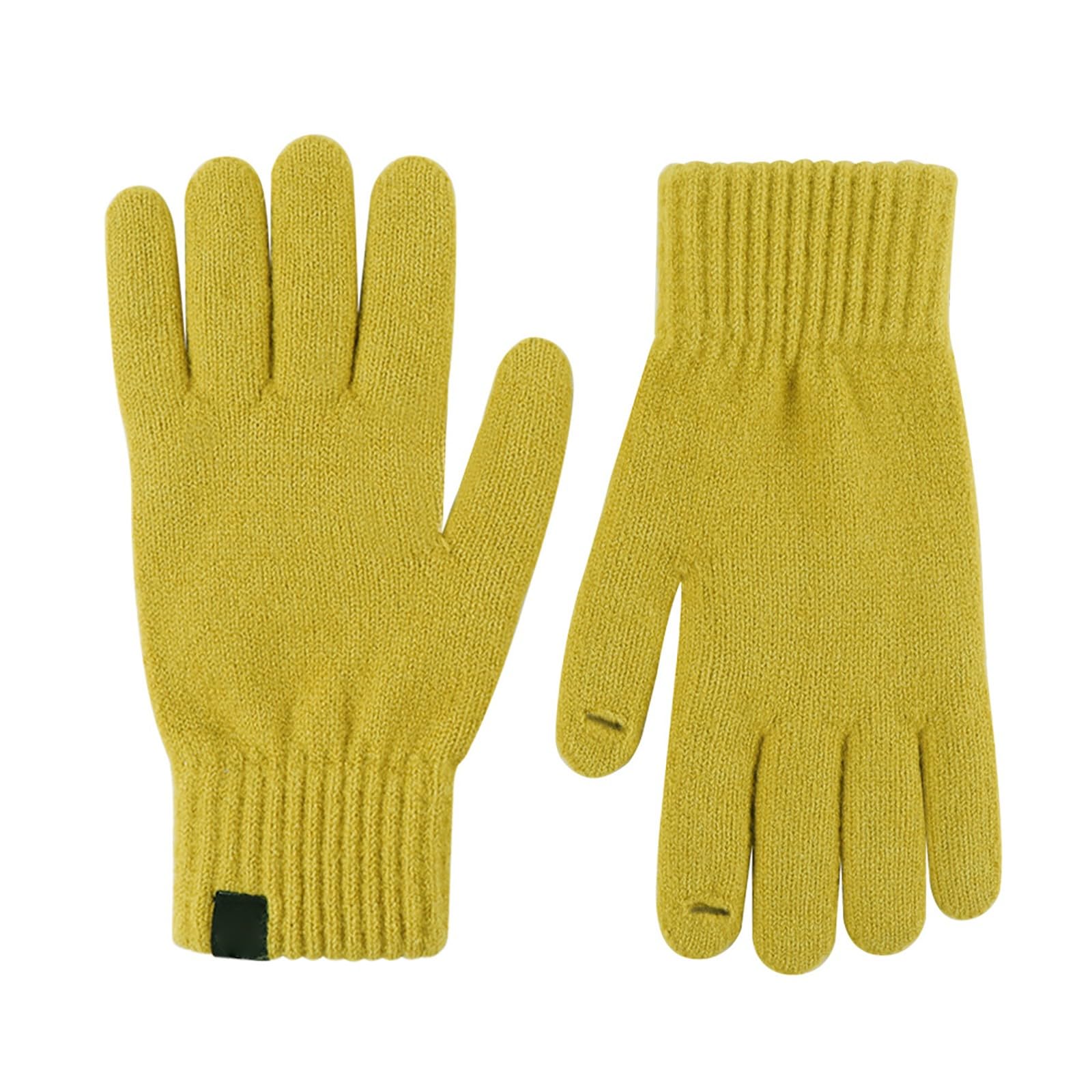 IQYU Kostüme Damen Kleider für Männer und Frauen, Bildschirm-SMS-Handschuhe, warme Strickhandschuhe für den Außenbereich, weich, elastisch Pfau Haarschmuck (Yellow, A) von IQYU