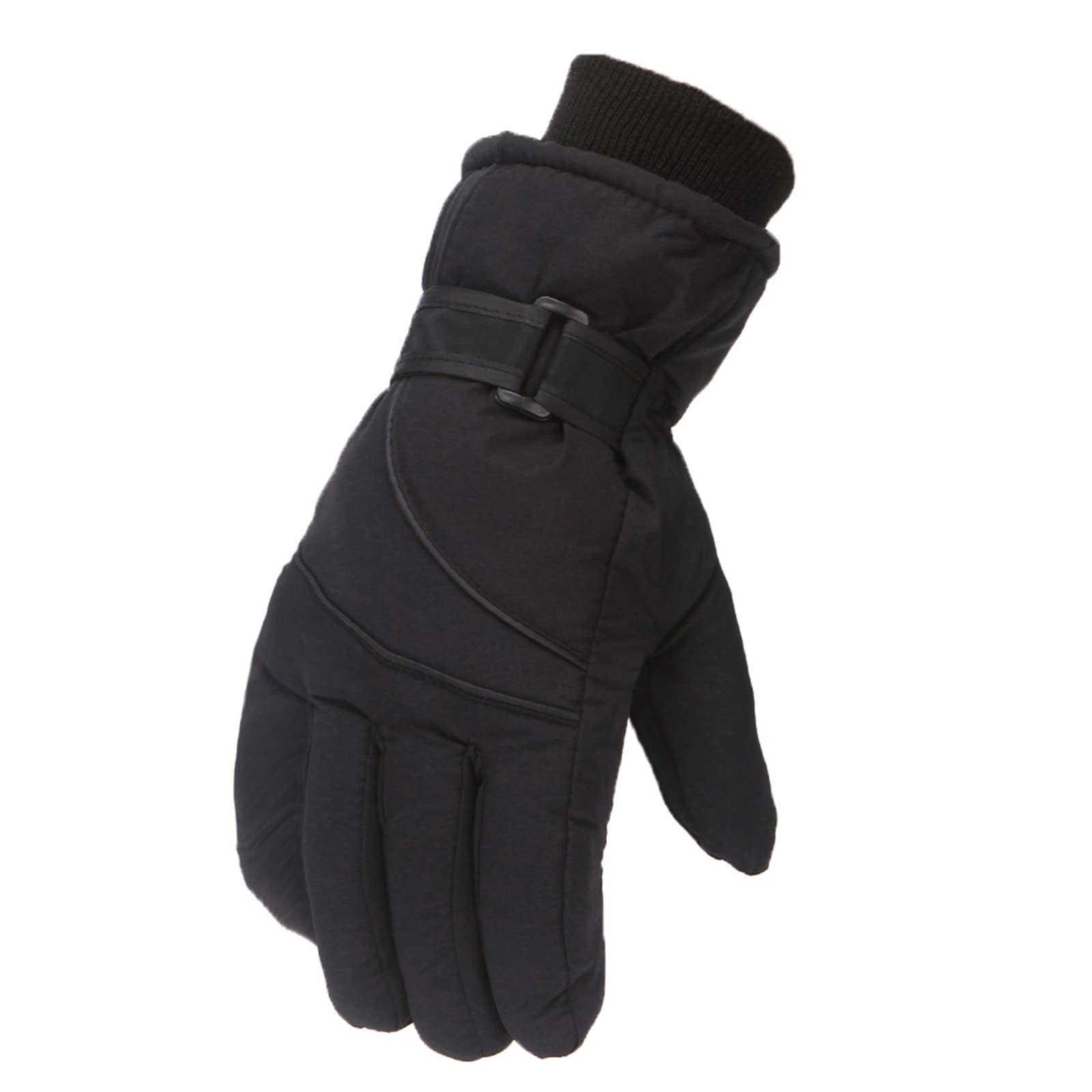 IQYU Kühlhaus Handschuhe Erwachsene Männer Frauen Schnee Skating Snowboarding Winddicht Langlebig Warm Solide Skihandschuhe Handschuhe Silber Putzen (Black, One Size) von IQYU