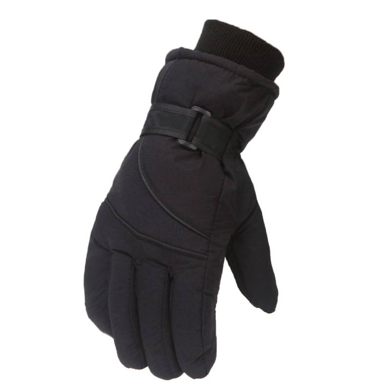 IQYU Kühlhaus Handschuhe Erwachsene Männer Frauen Schnee Skating Snowboarding Winddicht Langlebig Warm Solide Skihandschuhe Handschuhe Silber Putzen (Black, One Size) von IQYU