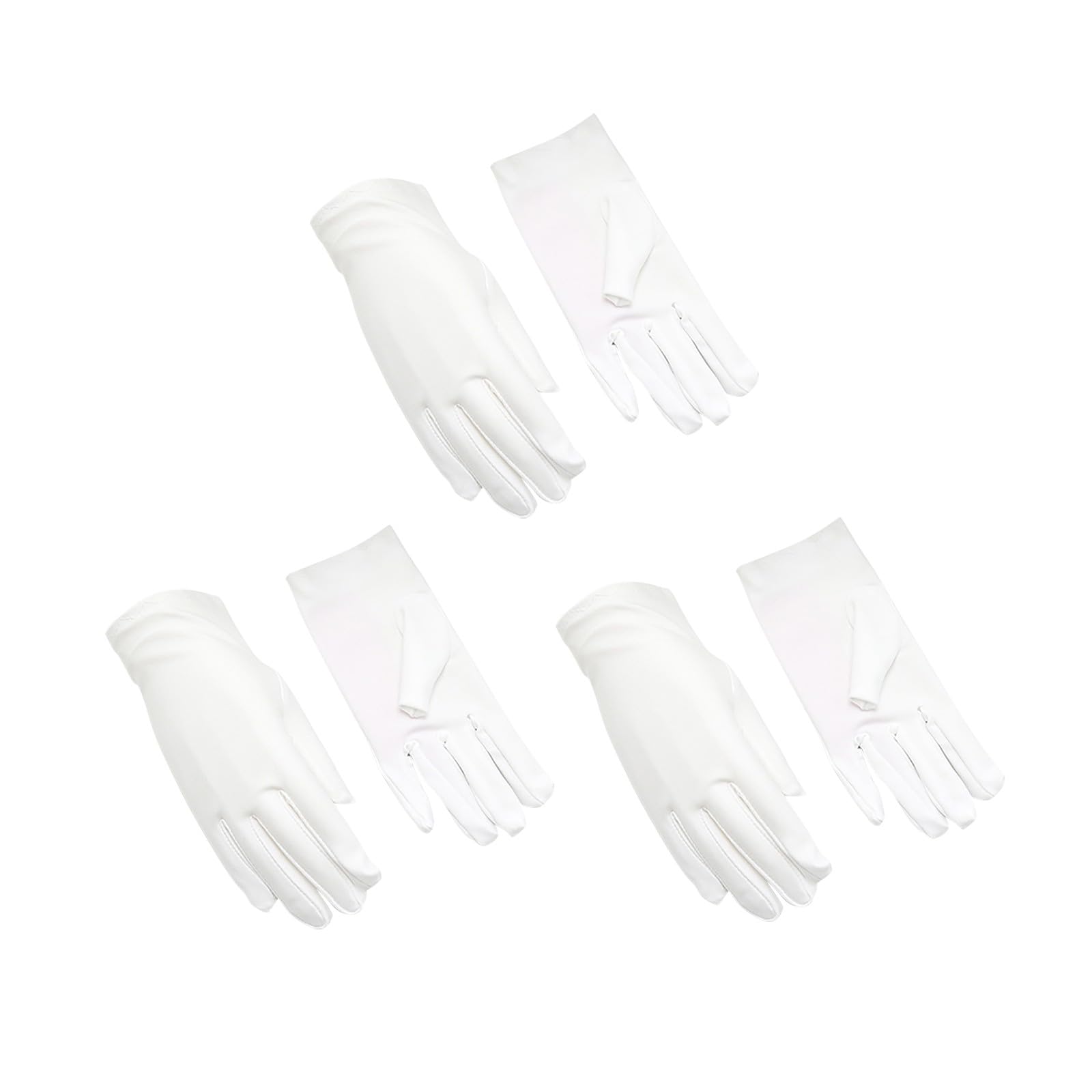 IQYU Latex Kostüm Damen wiederverwendbar, weich, für Arbeiten, feuchtigkeitsspendend, trockene Hände, Schmuck, Silber, Archiv, Kostüminspektion Spitzenhandschuhe Fingerlos Weiß (White, One Size) von IQYU