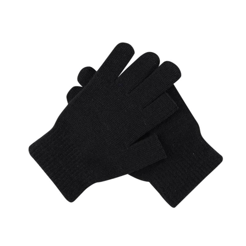 IQYU Lederhandschuhe Fingerlos Schwarz Radfahren solide gestrickt Herren Farbe Damen und Stretch Handschuhe Handschuhe Schwarze Netzhandschuhe (Black, One Size) von IQYU