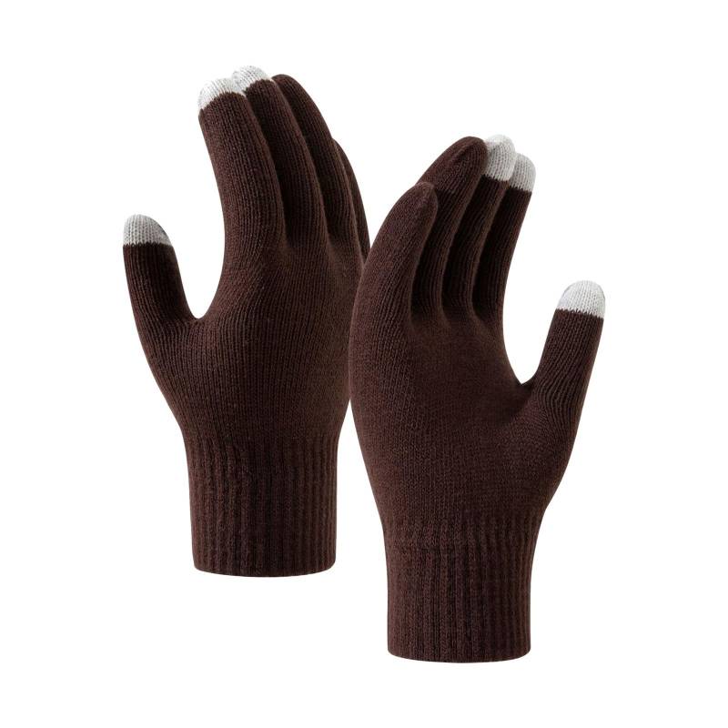 IQYU Modische gestrickte Wollhandschuhe für Herren und Damen zum Radfahren und Skifahren, Fitness, warm Zigarettenhalter Damen (Coffee, One Size) von IQYU