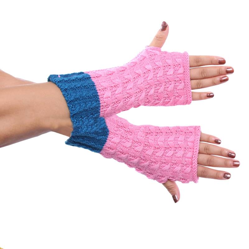 IQYU Nikolausgeschenk Für Frauen stricken warme halbe Handschuhe Hochzeitsschmuck Haare Rot (A, One Size) von IQYU