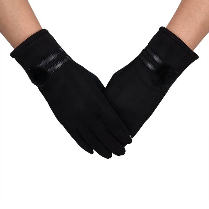 IQYU Ohrenwärmer Damen Fäustlinge Frauen Winter Handgelenk Schwarze Weichhandschuh Teufel Kostüm Schwarz (Black, One Size) von IQYU