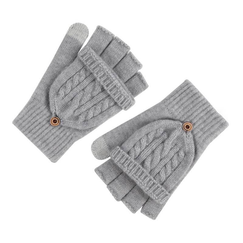 IQYU Schal Rot Thickened And Velvet Screen Cycling Cold Proof Plush Couple's Warm Woolen Gloves Dieb Kostüm Damen (Grey, One Size) von IQYU