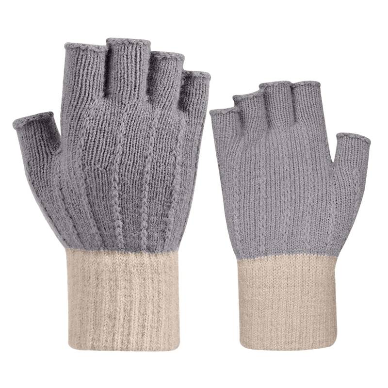 IQYU Schwarze Lange Handschuhe Damen und Damen-Halbfinger-warme Handschuhe, einfarbige, undichte Finger-Handschuhe Ohrringe Halloween (C, One size) von IQYU