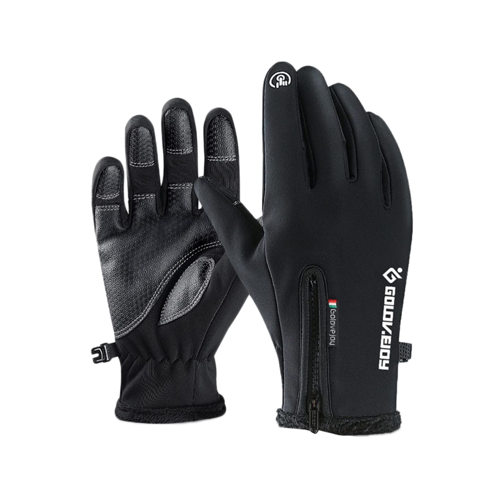 IQYU Schwarze Stoffhandschuhe Winter-Skihandschuhe für Erwachsene, Telefingers, Outdoor-Slip-Handschuhe, Handschuhe Herren Handschuhe Winter (Black, M) von IQYU