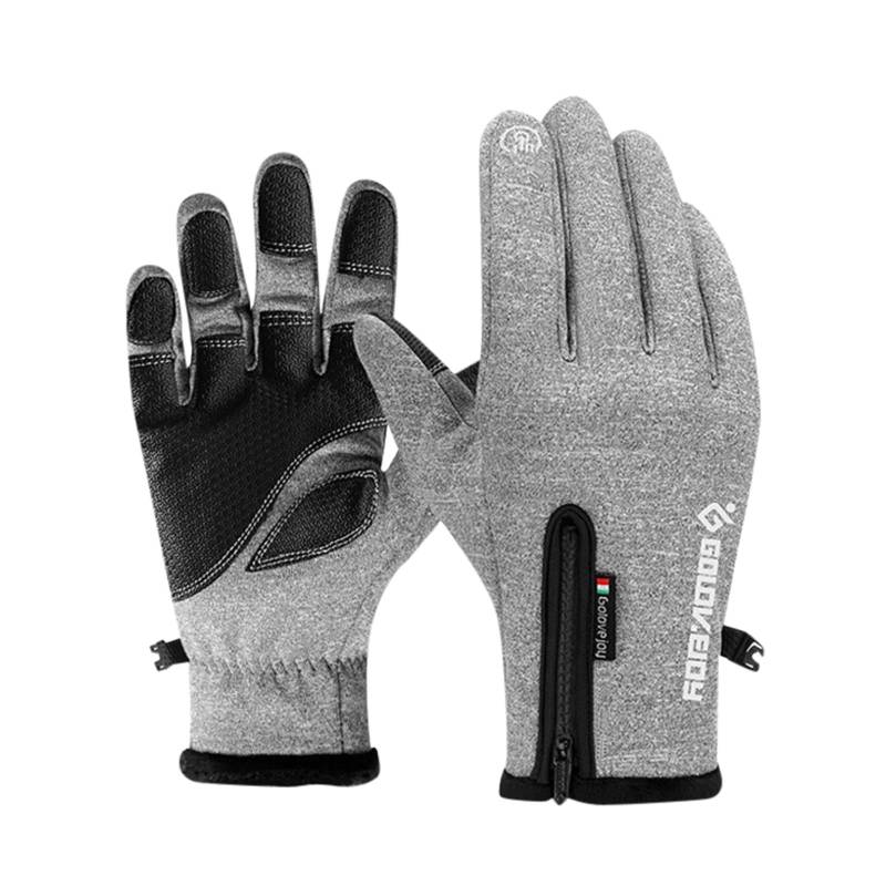 IQYU Schwarze Stoffhandschuhe Winter-Skihandschuhe für Erwachsene, Telefingers, Outdoor-Slip-Handschuhe, Handschuhe Herren Handschuhe Winter (Grey, XXL) von IQYU