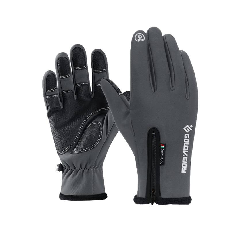 IQYU Schwarze Stoffhandschuhe Winter-Skihandschuhe für Erwachsene, Telefingers, Outdoor-Slip-Handschuhe, Handschuhe Herren Handschuhe Winter (Silver, L) von IQYU