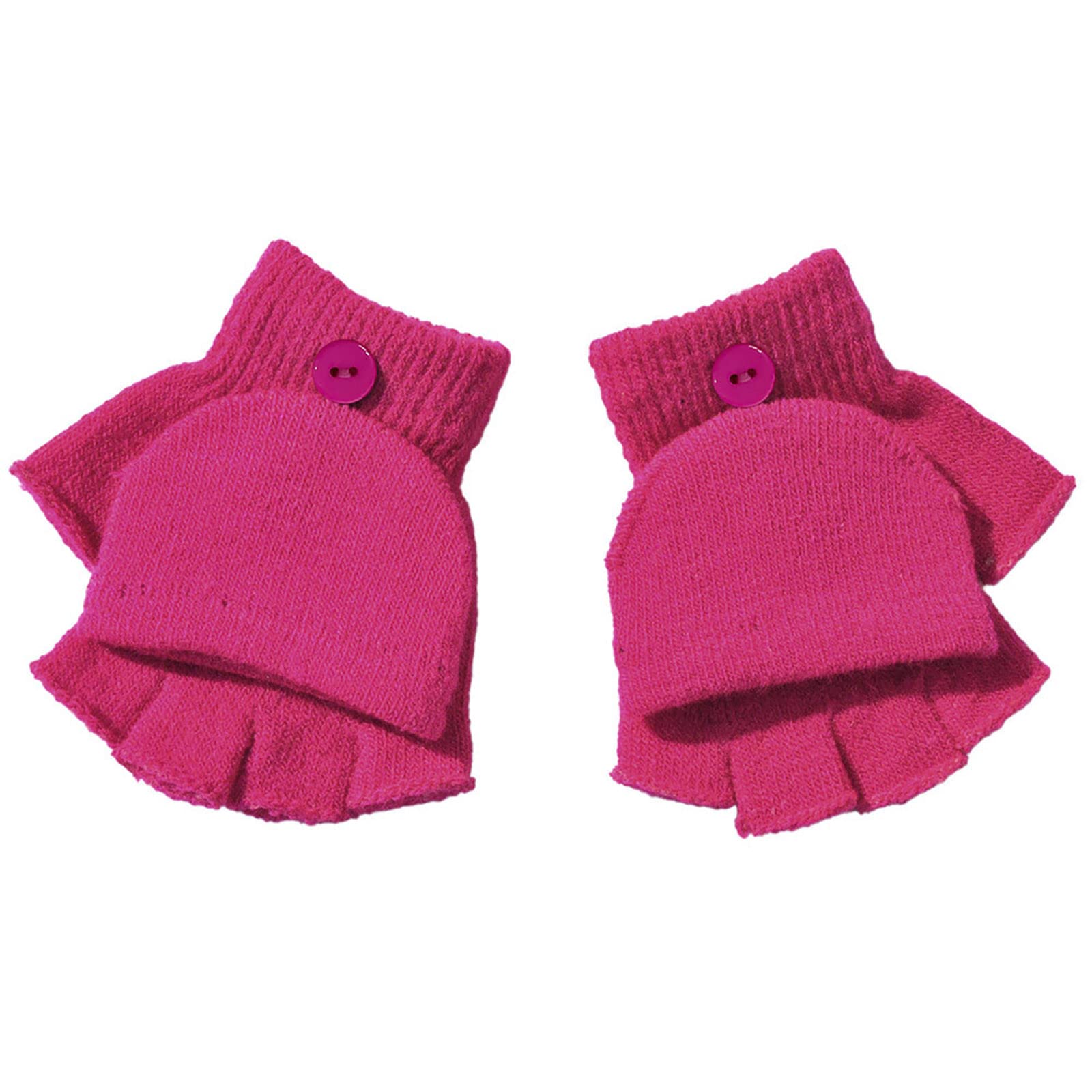 IQYU Sexspielzeuge Damen Handschuh für Mädchen Fingerlose Handgelenkswärmer flip Handschuh Frauenhandschuhe (Hot Pink, One Size) von IQYU