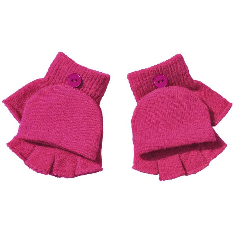 IQYU Sexspielzeuge Damen Handschuh für Mädchen Fingerlose Handgelenkswärmer flip Handschuh Frauenhandschuhe (Hot Pink, One Size) von IQYU