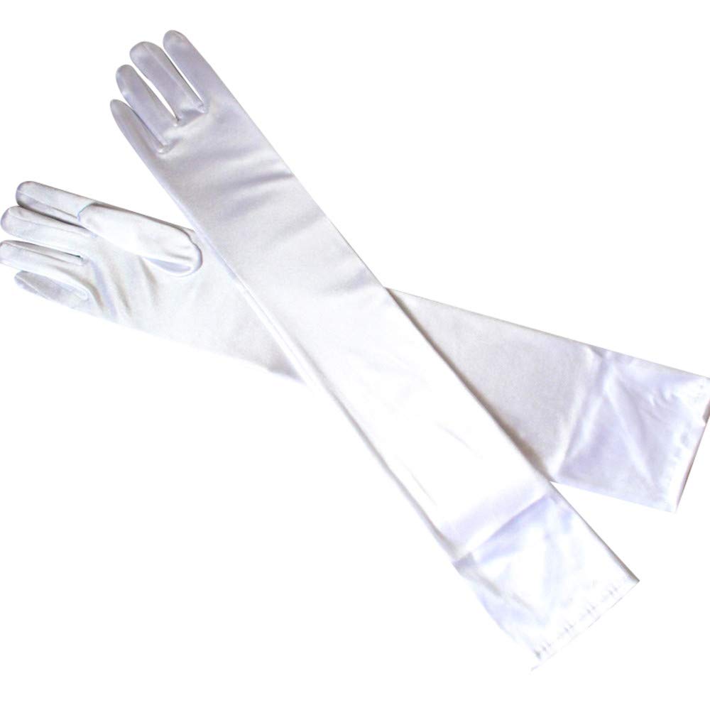 IQYU Stirnband Handschuhe Vintages Long Performance enge Handschuhe Kostüm Damen Warm Kleid (White, One Size) von IQYU