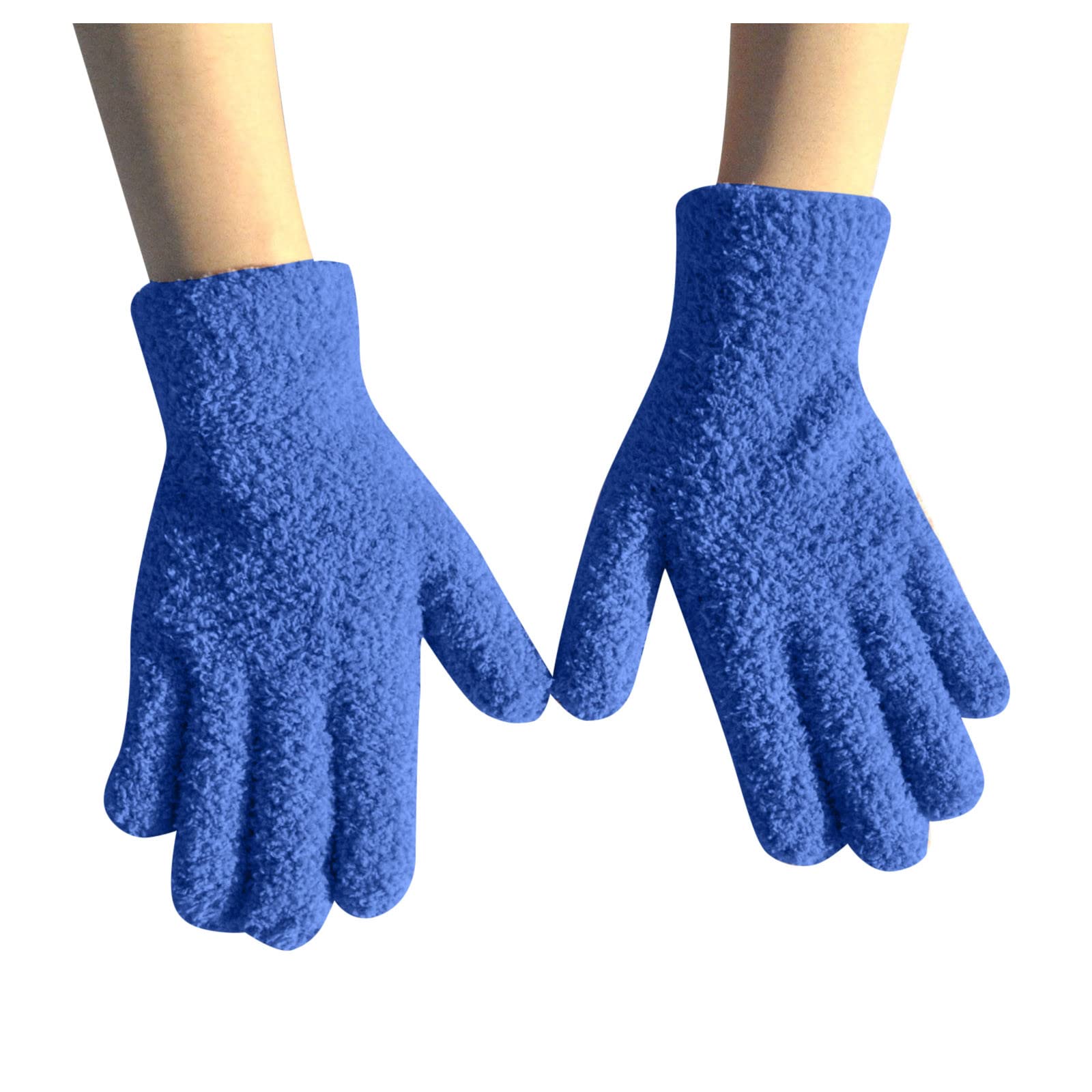 IQYU Weiße Lange Handschuhe Winter-Frauen-warme Männer und kalte dicke und Handschuhe-Farben-Handschuhe Perlenschmuck Damen Set (Navy, One Size) von IQYU