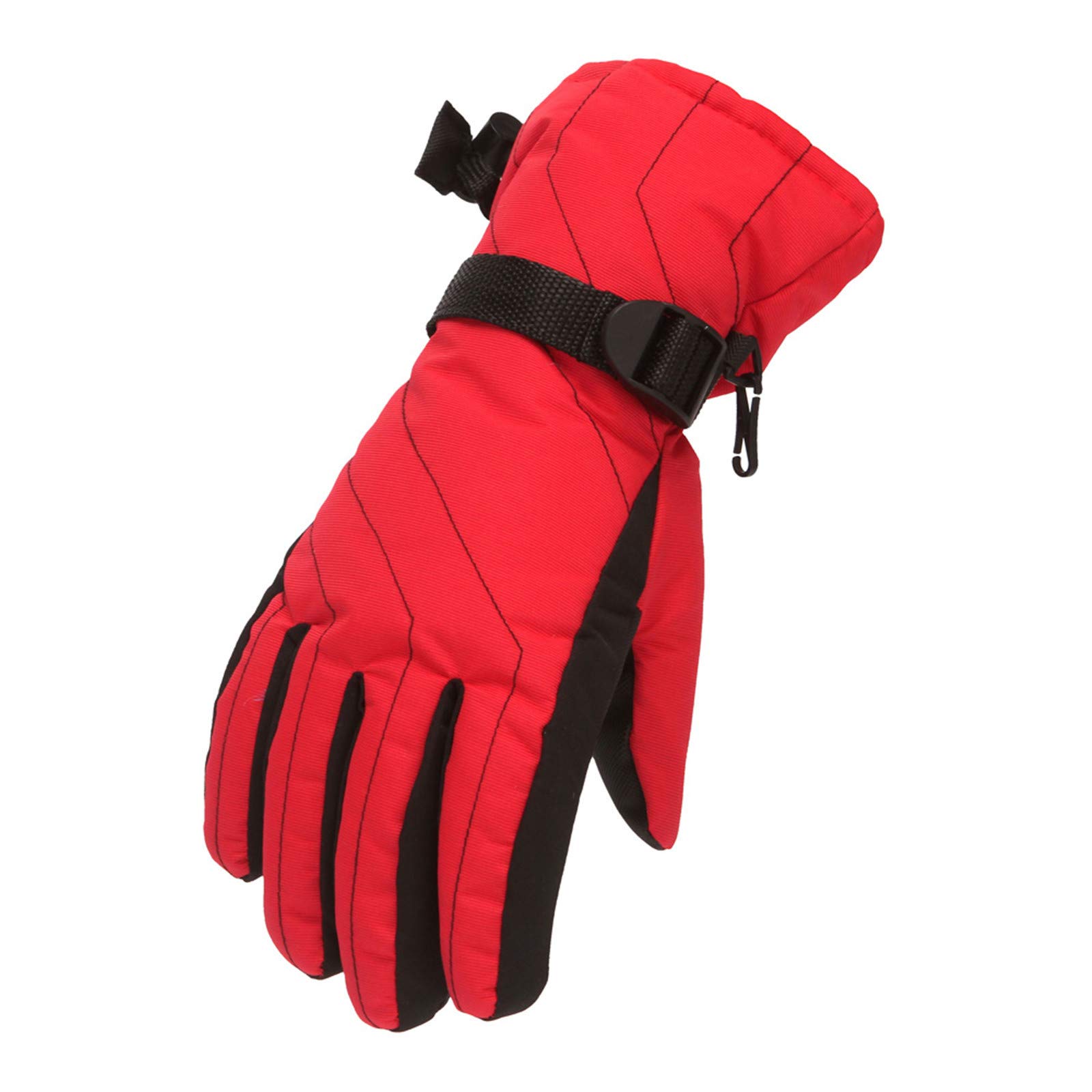 IQYU Weiße Lederhandschuhe Damen Snow Sports Skihandschuhe Winterhandschuhe Lange Lederhandschuhe (Red, One Size) von IQYU