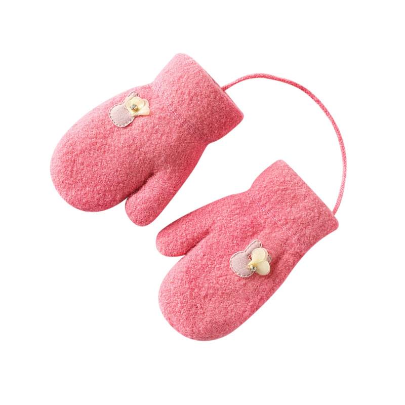 IQYU Winter Handschuhe und -Fäustlinge, warme, verdickte Handschuhe für Schwarze Handschuhe Damen (Hot Pink, M) von IQYU