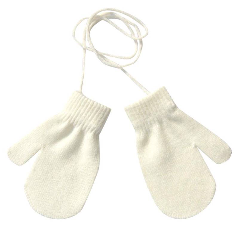 IQYU Winter mit Schnüre gestrickte solide niedliche Handschuhe warme Handschuhe Teufel Kostüm Mädchen (White, One Size) von IQYU