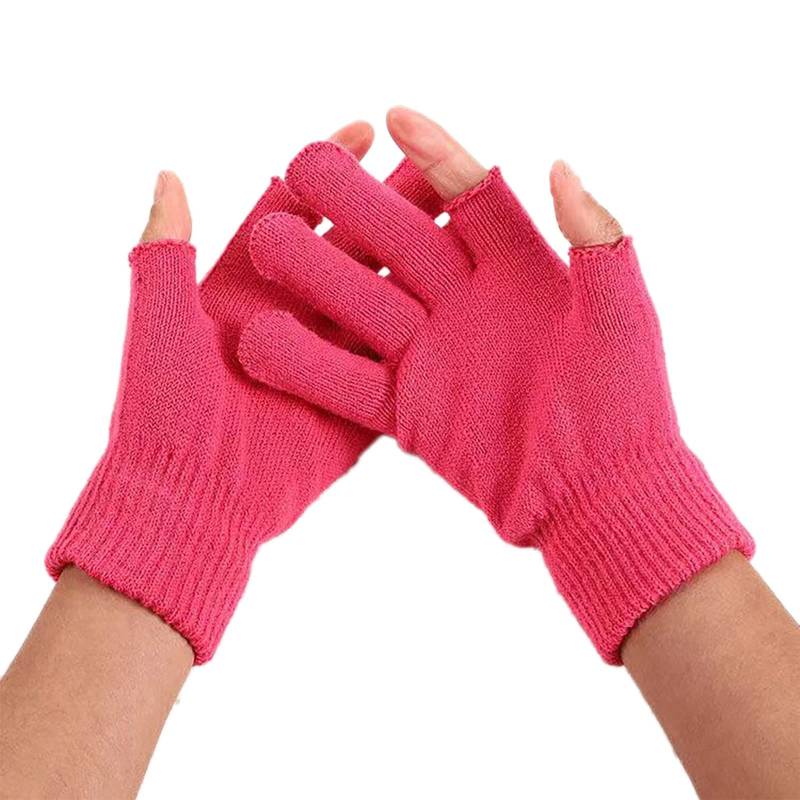 IQYU Winterhandschuhe Damen Schwarz Winter Unisex Sub Finger Outdoor Creative Screen Gloves Batch Netz Handschuhe Damen (Hot Pink, One Size) von IQYU