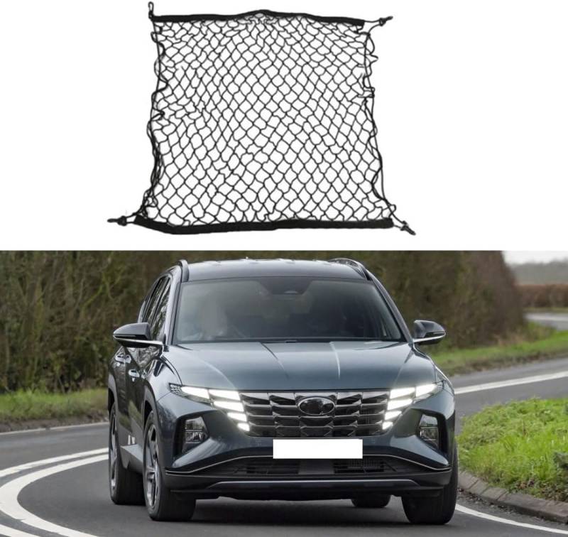 Auto Kofferraum Gepäcknetz für Hyundai Tucson 2016-2023, Super Elastisch Kofferraum Gepäck Organizer Netz Nylon Netztasche von IREZ