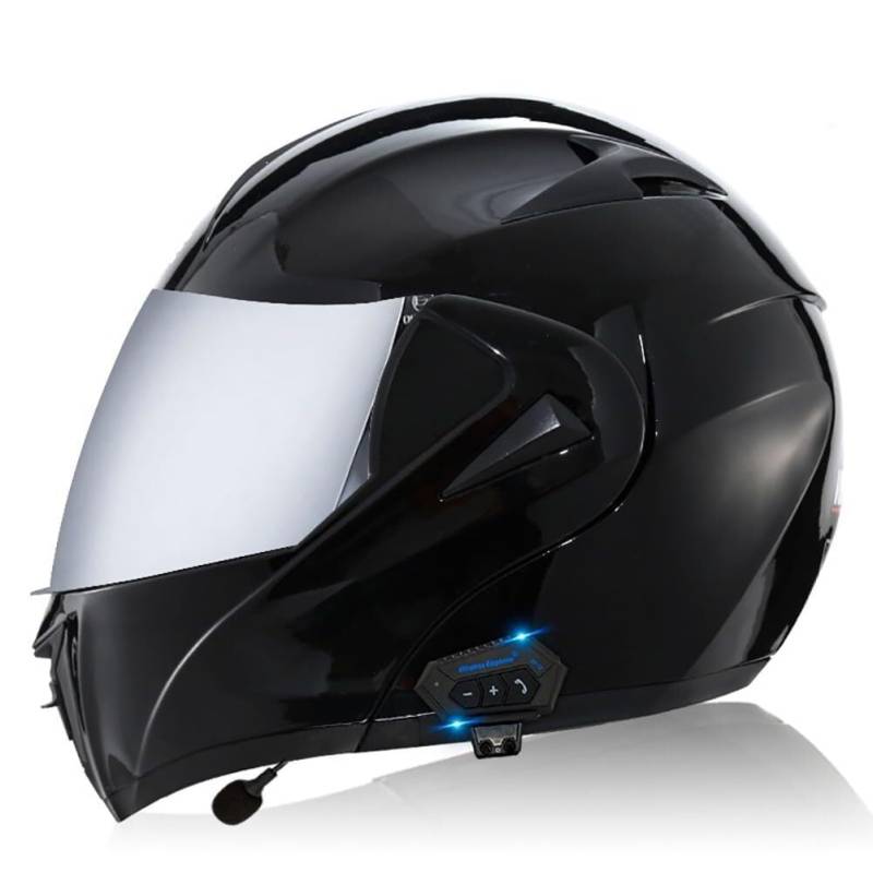 Bluetooth Modulare Motorradhelm Klapphelm mit Doppelvisier ECE Genehmigt Modulare Integralhelm Roller Helm Motocross Helm mit Sonnenblende for Herren Damen Mopedhelm Crash Helm(5,S 55~56CM) von IRON JF