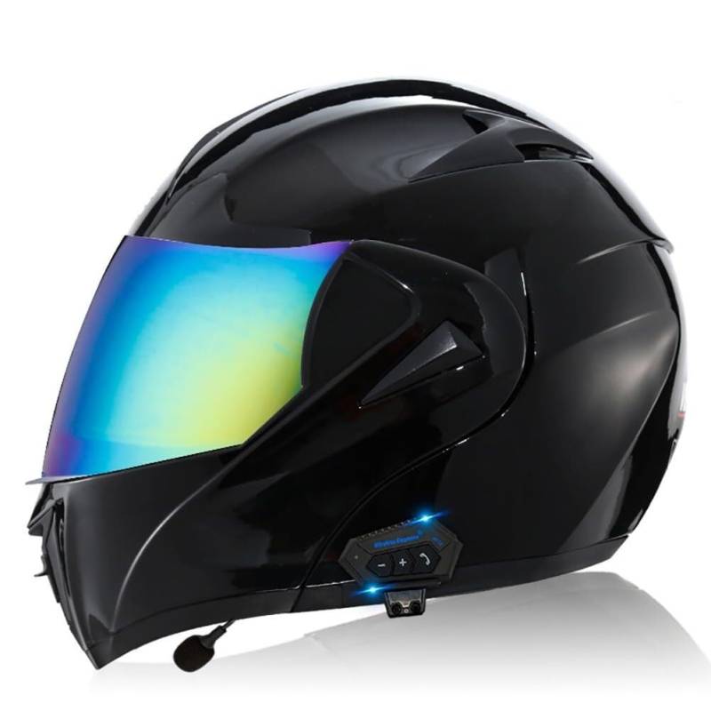 Bluetooth Modulare Motorradhelm Klapphelm mit Doppelvisier ECE Genehmigt Modulare Integralhelm Roller Helm Motocross Helm mit Sonnenblende for Herren Damen Mopedhelm Crash Helm(6,XXL 63~64CM) von IRON JF