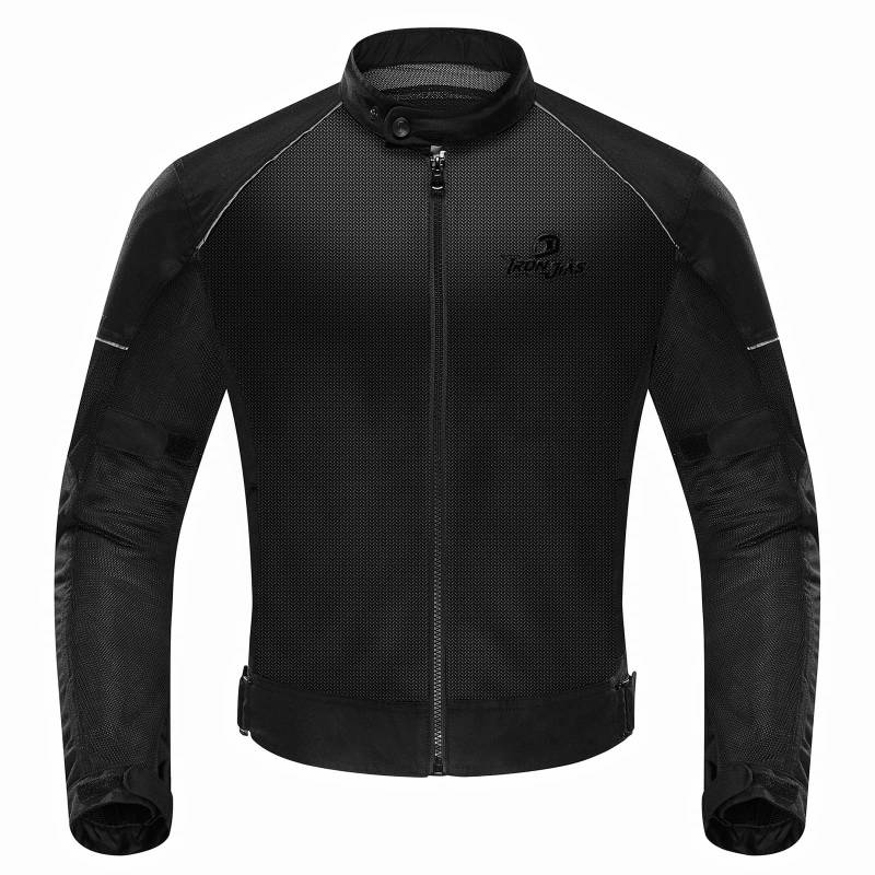 IRON JIA’S Motorradjacke Herren Abnehmbare Zertifizierte Motorradprotektoren Sommer Reiten Mesh atmungsaktiv komfortabel Herren Biker Jacke Schwarz-L von IRON JIA'S