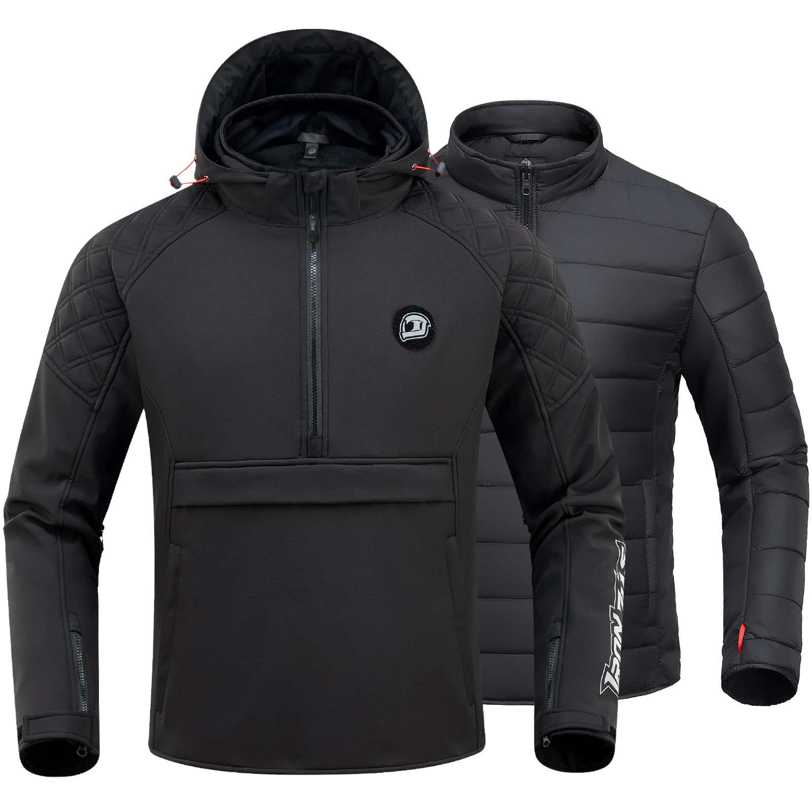 IRON JIA'S Motorradjacke Herren Winter, herausnehmbares Innenfutter, CE-Schutzpanzerung, wasserdichte, winddichte und kältebeständige Motorradjacke-L von IRON JIA'S