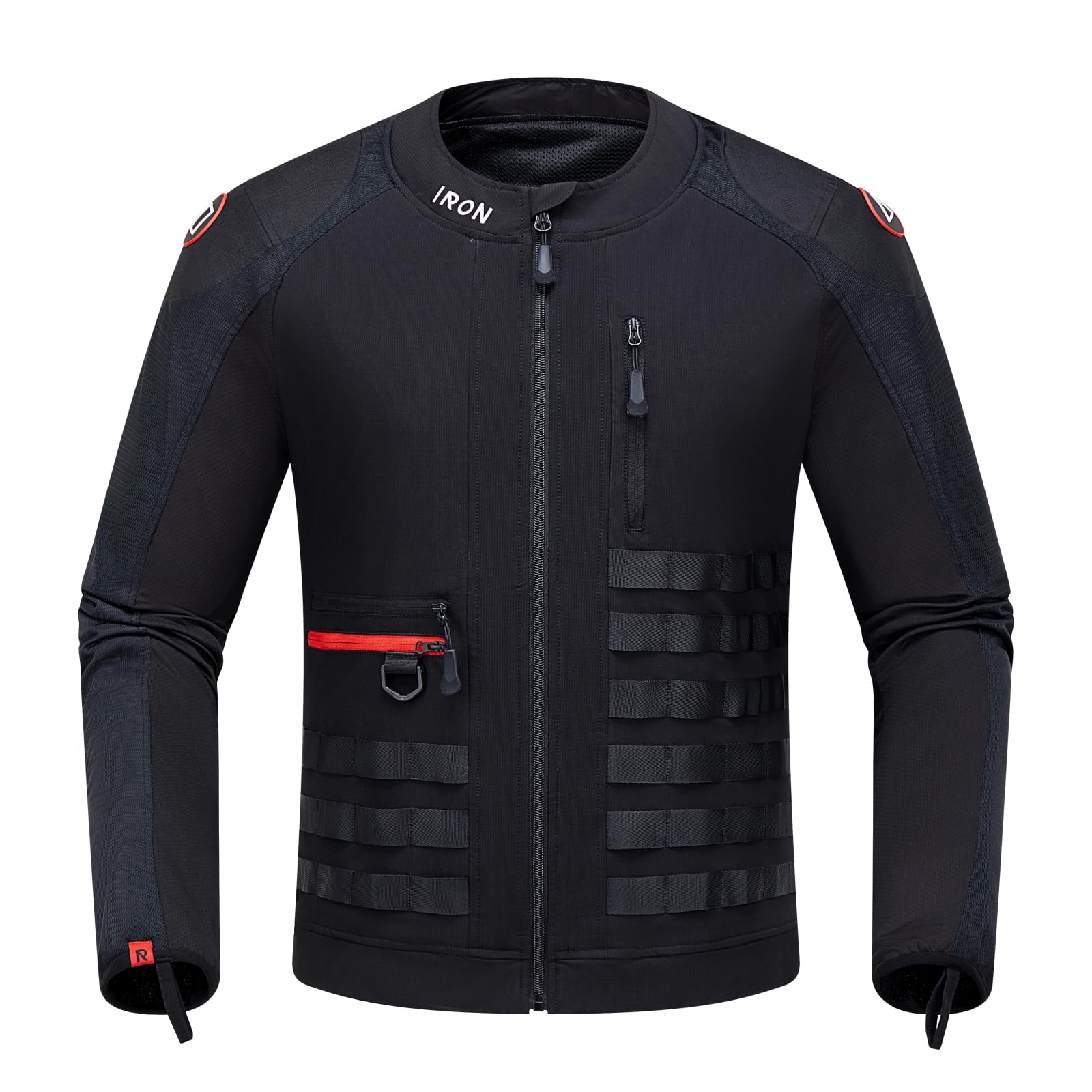 IRON JIA'S Motorradjacke Herren mit CE-Schulterpolstern, Ellenbogenpolstern, Rückenpolstern, atmungsaktiv und modisch motorrad-Schutzausrüstung schwarz XL von IRON JIA'S