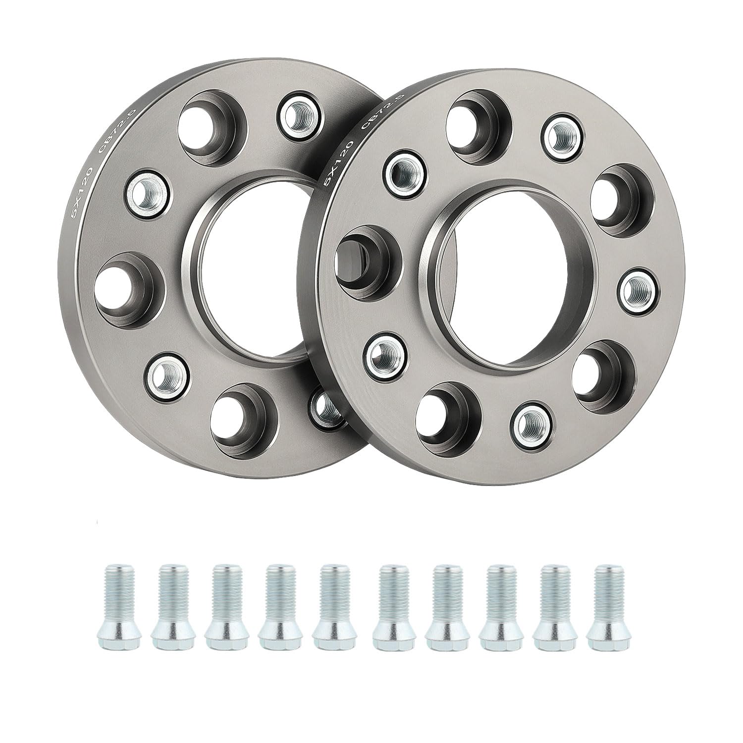 ISINEVER Spurverbreiterung 5x120 50mm 2x25mm 72,5 Kompatibel mit BMW 1 E81 X1 E84 3 E46 E90 E91 5 E61 mit Radschrauben M12x1,5x25mm Spurplatten Distanzscheibe Grau von ISINEVER