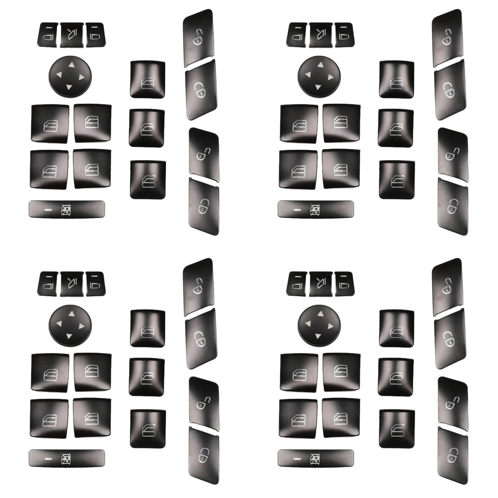 ISKDJBJG 64 Stück Auto TüR Sitz Speicher Sperren Fenster Glas Heben Knopf Abdeckung Aufkleber für CLA/GLA / / / / / ML/EIN/B/E. von ISKDJBJG