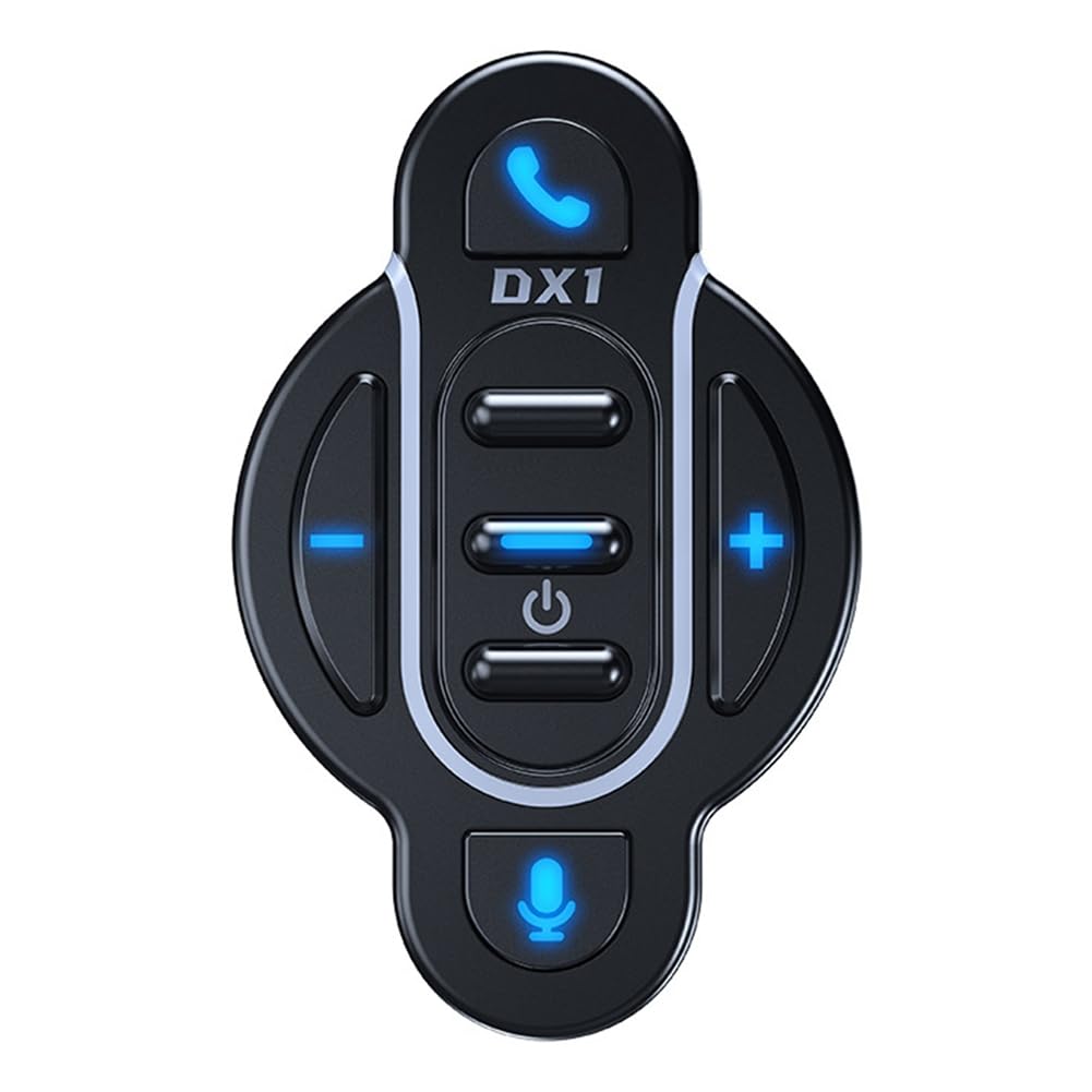 ISKDJBJG Neuer DX1-Motorradgriff-Bluetooth-Controller, Wasserdichter Drahtloser Motorrad-Bluetooth-Headset-Controller, Sprachsteuerung von ISKDJBJG