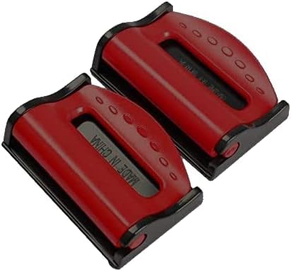 2 Pack Auto Sicherheitsgurt Versteller, Universal Kunststoff Schloss Gurt Klemme Auto Fahrzeug Clip für Kinder und Erwachsene (Rot) von ISKIP