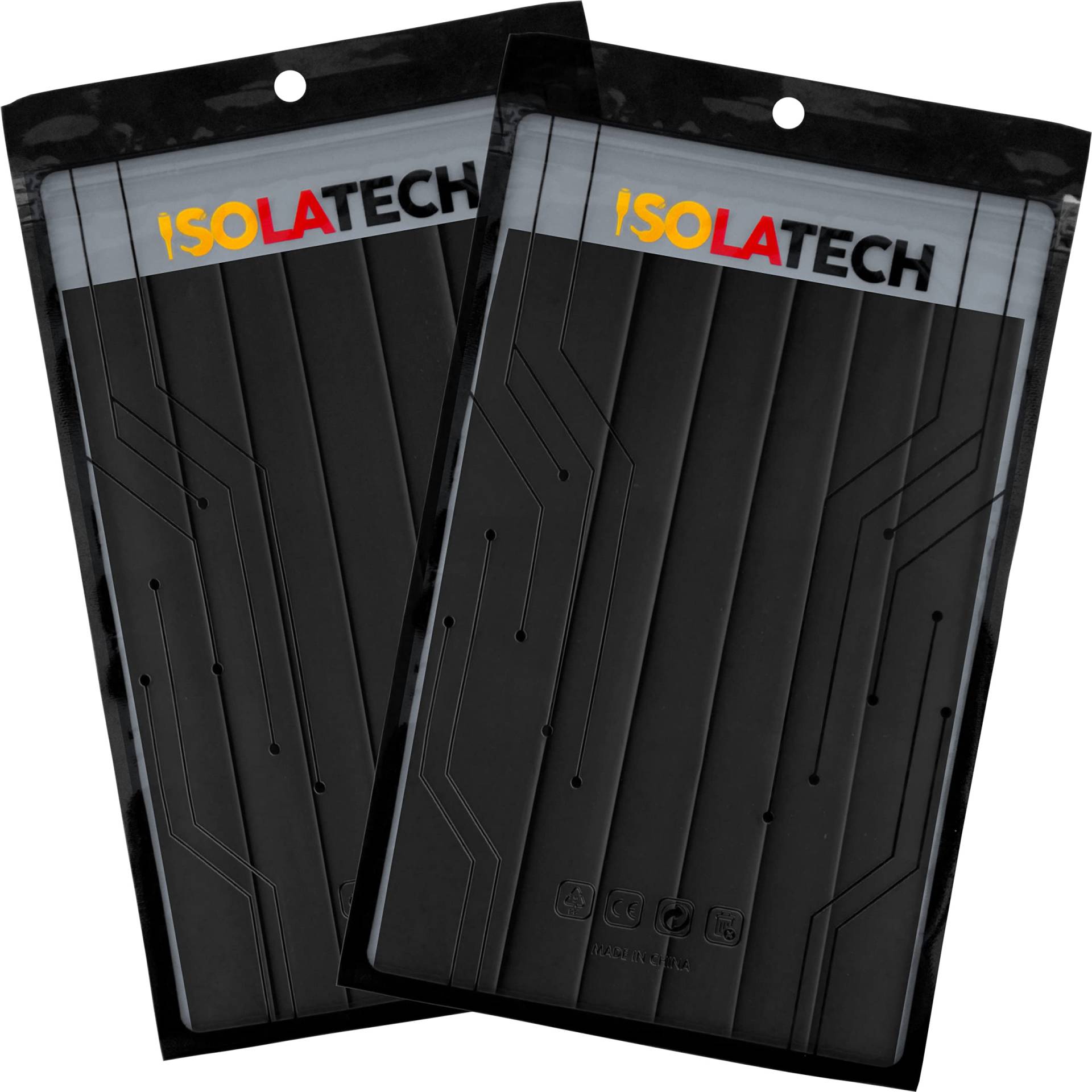 ISOLATECH Schrumpfschlauch Set Bündel 2:1 ohne Kleber unbeschriftet Schwarz Ø20mm 1,4 Meter in 7Stk x 20cm und Ø30mm 1,2 Meter in 6Stk x 20cm von ISOLATECH