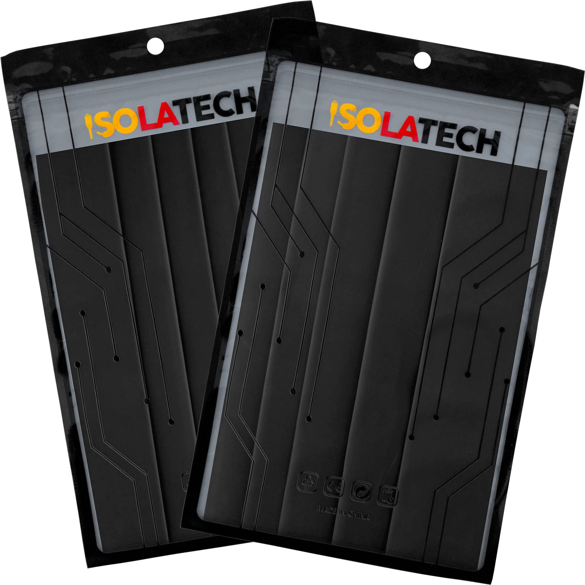 ISOLATECH Schrumpfschlauch Set Bündel 2:1 ohne Kleber unbeschriftet Schwarz Ø30mm 1,2 Meter in 6Stk x 20cm und Ø40mm 1,0 Meter in 5Stk x 20cm von ISOLATECH