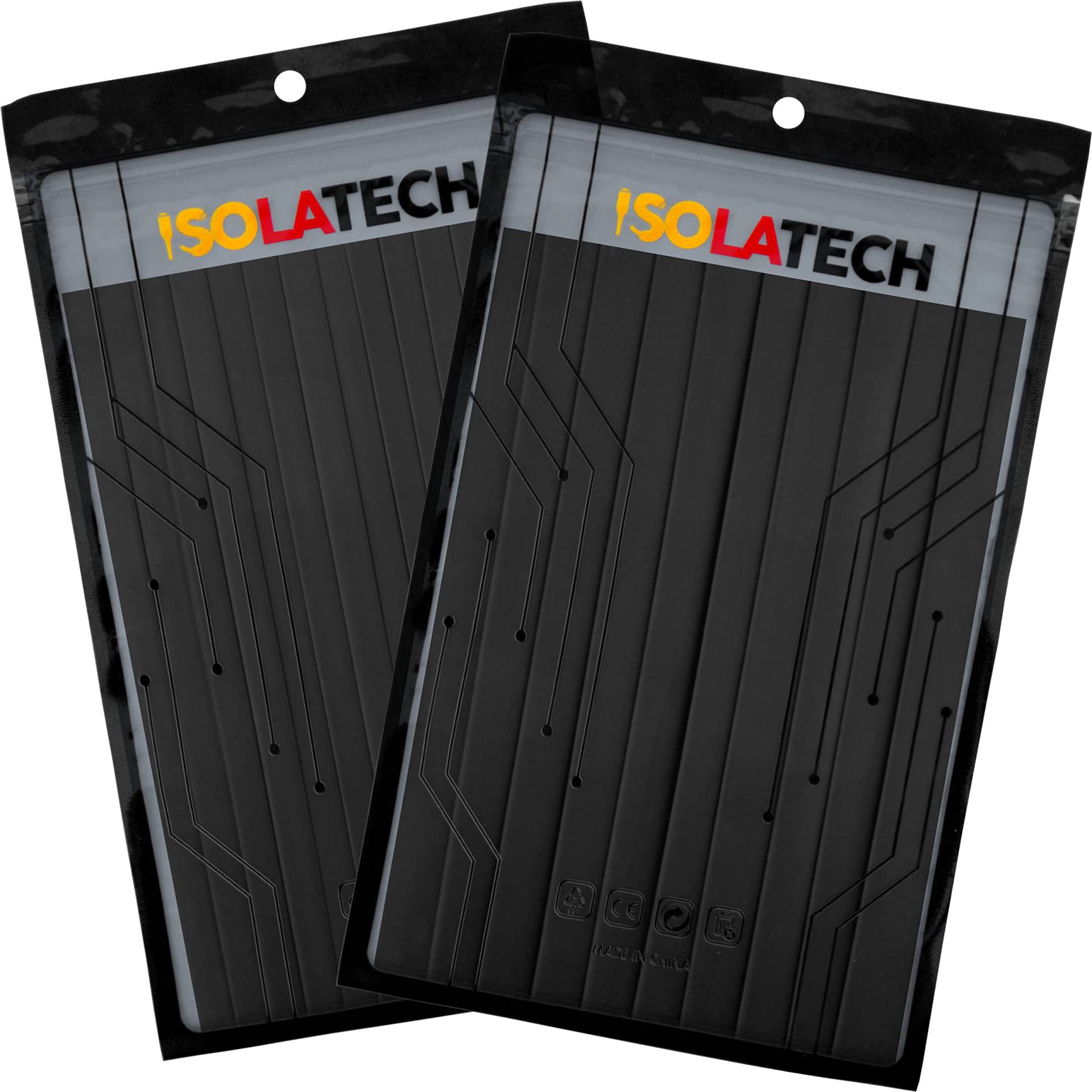 ISOLATECH Schrumpfschlauch Set Bündel 2:1 ohne Kleber unbeschriftet Schwarz Ø8mm 3,0 Meter in 15Stk x 20cm und Ø10mm 2,0 Meter in 10Stk x 20cm von ISOLATECH