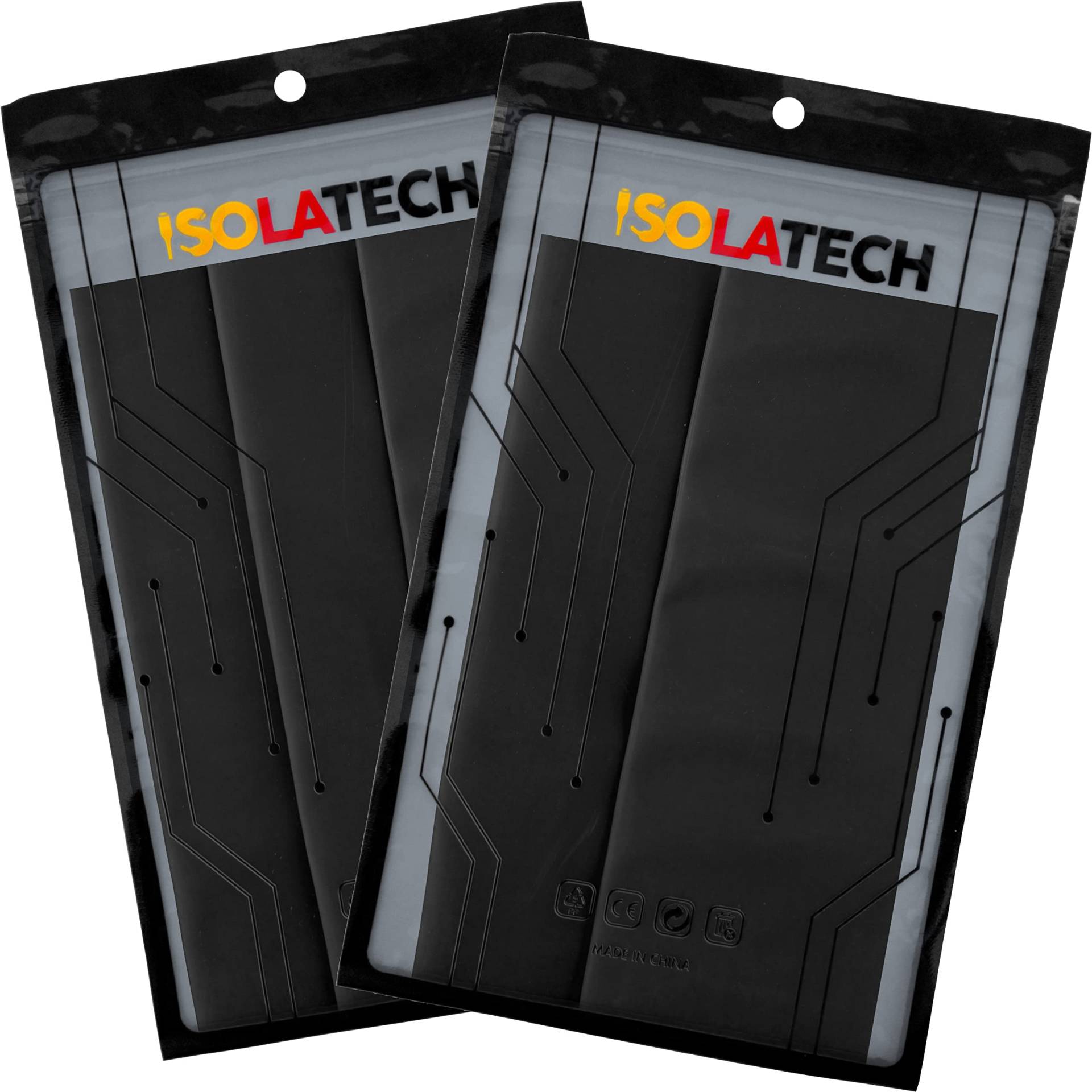 ISOLATECH Schrumpfschlauch Set Bündel 3:1 mit Kleber unbeschriftet Schwarz Ø30mm 0,6 Meter in 3Stk x 20cm und Ø40mm 0,4 Meter in 2Stk x 20cm von ISOLATECH