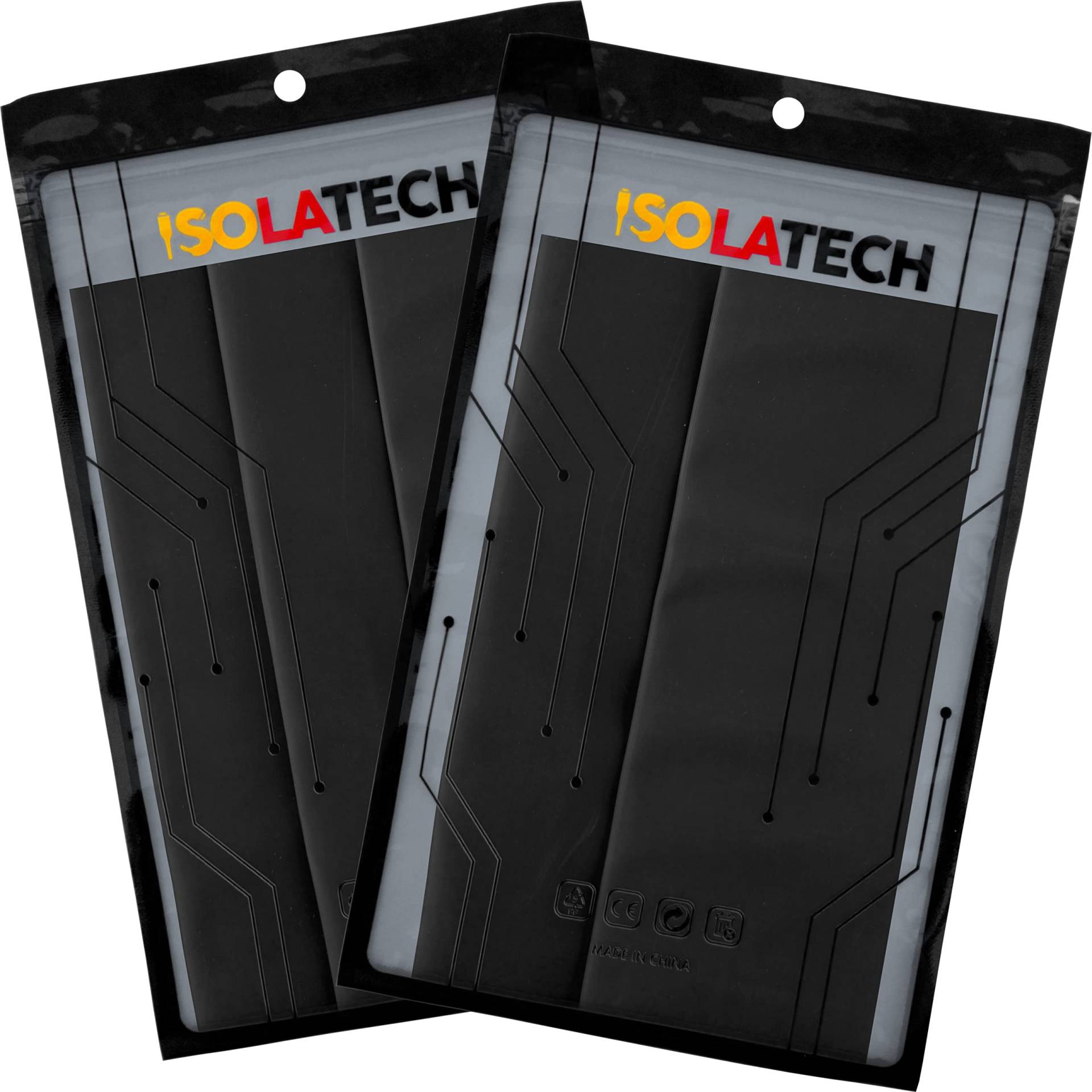 ISOLATECH Schrumpfschlauch Set Bündel 3:1 ohne Kleber unbeschriftet Schwarz Ø30mm 0,6 Meter in 3Stk x 20cm und Ø40mm 0,4 Meter in 2Stk x 20cm von ISOLATECH