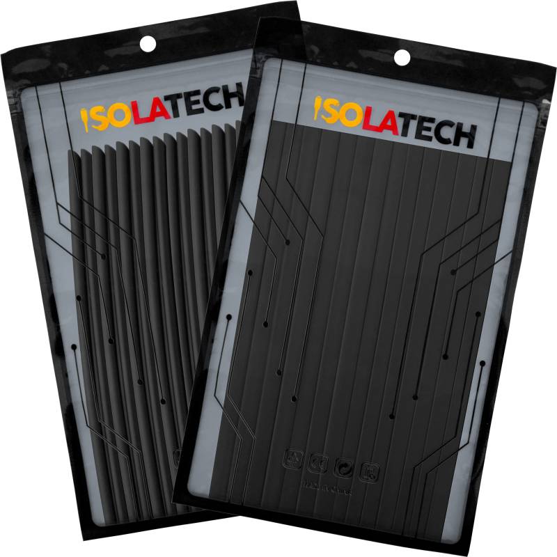 ISOLATECH Schrumpfschlauch Set Bündel 3:1 ohne Kleber unbeschriftet Schwarz Ø6mm 3,8 Meter in 19Stk x 20cm und Ø9mm 2,8 Meter in 14Stk x 20cm von ISOLATECH