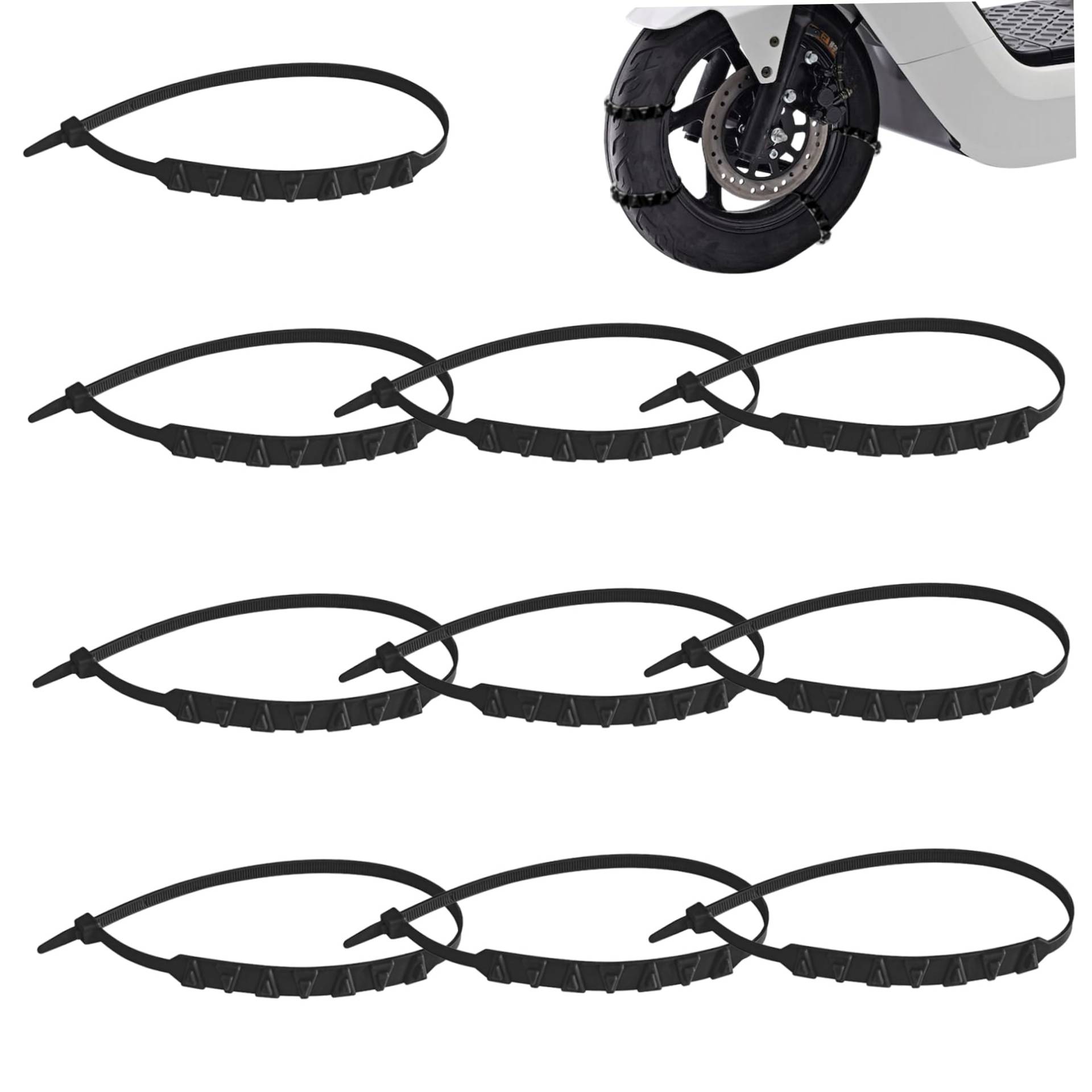 Schneeketten für Motorrad-E-Bike 10pcs Nicht-Rutsch-Reifenketten Universal Wheel für Schnee Nylon 20 Zähne Winterreifen von ISOYTERO