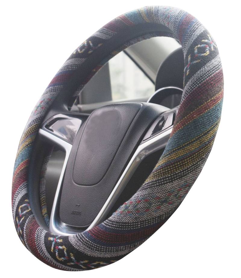 2018 Ethnic Style Grobflachs Tuch Automotive Lenkradbezug Anti Slip und Schweißabsorption Auto Car Wrap Abdeckung (E) von ISTN