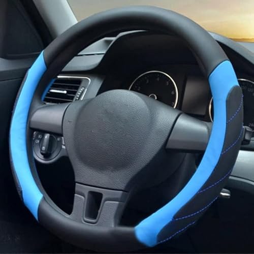 Istn Soft Fiber Leather Braid Auf Dem Lenkrad Mit Nadel Auto Lenkradbezug blau von ISTN