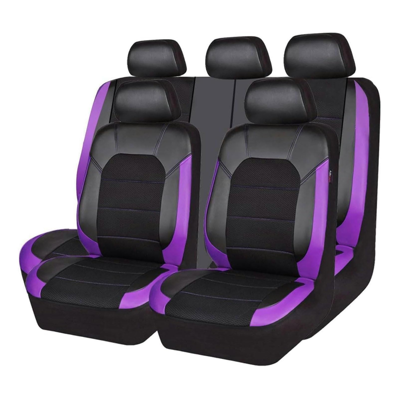 Auto Sitzbezüge Set FüR Skoda Superb III (Typ 3V) 2016–2024, 9 Stück Leder Sitzschoner Wasserdichter Allwetter Sitzschoner Innenraum Zubehör, D/Black Purple von ITETONE