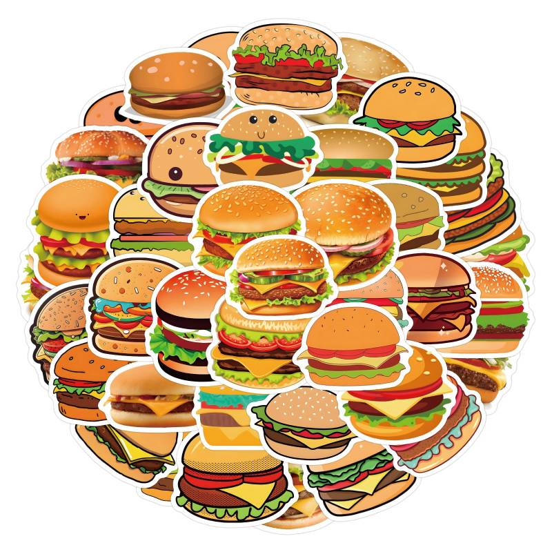 ITOMUFD Hamburger Sticker Set Aufkleber Jugendliche Erwachsene 50 Stück Hamburg Wasserfeste Vinyl Decals Auto Motorräder Fahrrad Skateboard Snowboard Gepäck Laptop Koffer Helm Motorrad Computer von ITOMUFD